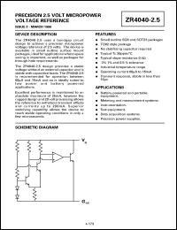 datasheet for ZR40402F25 by Zetex Semiconductor