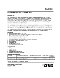 datasheet for ZXLB1600X10TA by Zetex Semiconductor
