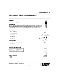 datasheet for ZXM64N035L3 by Zetex Semiconductor