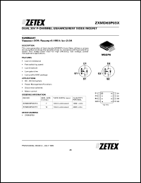 datasheet for ZXMD63P03XTA by Zetex Semiconductor