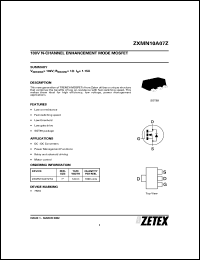 datasheet for ZXMN10A07ZTA by Zetex Semiconductor