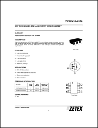 datasheet for ZXMN3A01E6TC by Zetex Semiconductor
