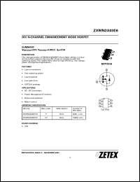 datasheet for ZXMN2A03E6TC by Zetex Semiconductor