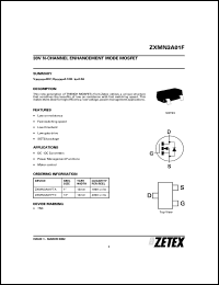 datasheet for ZXMN3A01FTC by Zetex Semiconductor