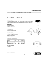datasheet for ZXMN6A11DN8TA by Zetex Semiconductor