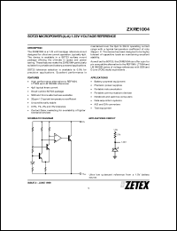 datasheet for ZXRE1004CF by Zetex Semiconductor