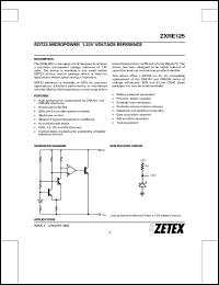 datasheet for ZXRE125FR by Zetex Semiconductor