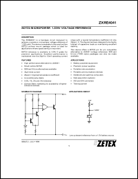 datasheet for ZXRE4041DFTA by Zetex Semiconductor