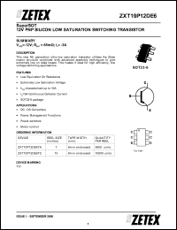 datasheet for ZXT10P12DE6TC by Zetex Semiconductor