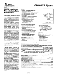 datasheet for CD4047BE by Texas Instruments