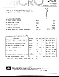 datasheet for MPSA63 by 