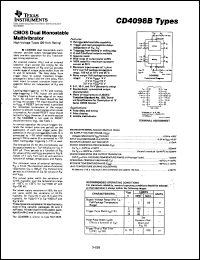 datasheet for CD4098BE by Texas Instruments