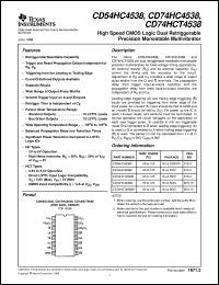 datasheet for CD74HCT4538M by Texas Instruments