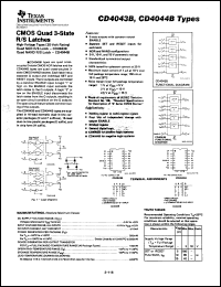 datasheet for CD4043BE by Texas Instruments