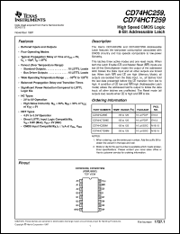 datasheet for CD54HC259F3A by Texas Instruments