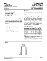 datasheet for CD74HCT259E by Texas Instruments
