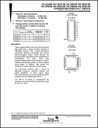 datasheet for PAL16L8A-2MFKB by Texas Instruments