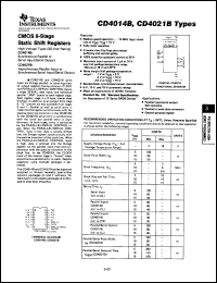 datasheet for CD4014BE by Texas Instruments