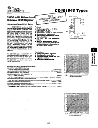 datasheet for CD40194BE by Texas Instruments