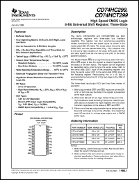 datasheet for CD54HC299F by Texas Instruments