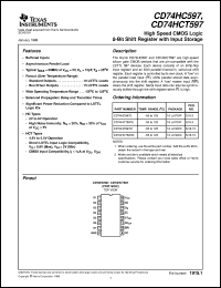 datasheet for CD54HC597F3A by Texas Instruments