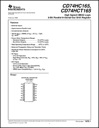 datasheet for CD54HCT165F3A by Texas Instruments