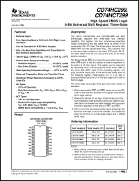 datasheet for CD54HCT299F3A by Texas Instruments