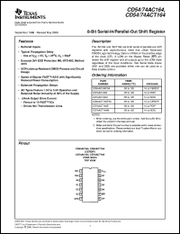 datasheet for CD74AC164E by Texas Instruments