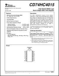 datasheet for CD74HC4015E by Texas Instruments
