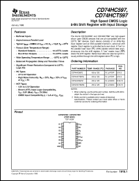 datasheet for CD74HC597E by Texas Instruments