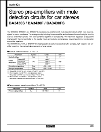 datasheet for BA3430S by ROHM