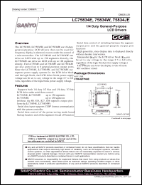datasheet for LC75834JE by SANYO Electric Co., Ltd.
