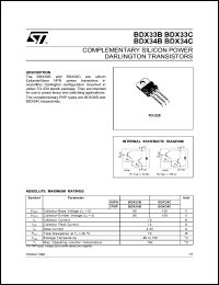datasheet for BDX33C by SGS-Thomson Microelectronics