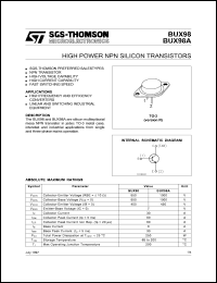 datasheet for BUX98 by SGS-Thomson Microelectronics