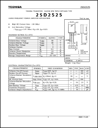 datasheet for 2SD2525 by Toshiba