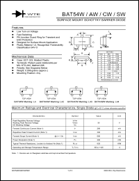 datasheet for BAT54AW-T3 by 