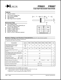 datasheet for FR606 by 