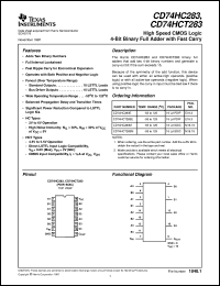 datasheet for CD54HC283F3A by Texas Instruments