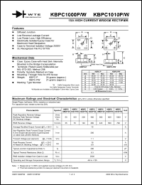 datasheet for KBPC1006P by 