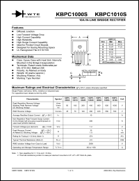 datasheet for KBPC1002S by 