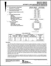 datasheet for SN54LS181J by Texas Instruments