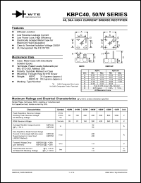 datasheet for KBPC4010 by 