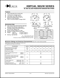 datasheet for KBPC4008G by 