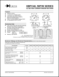 datasheet for KBPC4004PW by 