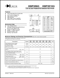 datasheet for KBP2010G by 