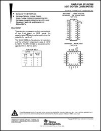 datasheet for SN54HC688J by Texas Instruments