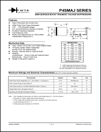 datasheet for P4SMAJ5.0-T1 by 