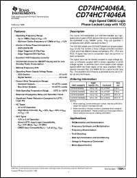 datasheet for CD54HC4046AF by Texas Instruments