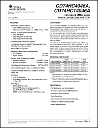 datasheet for CD54HCT4046AF3A by Texas Instruments