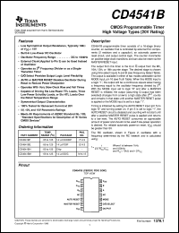 datasheet for CD4541BE by Texas Instruments